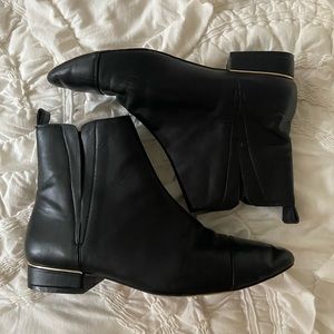Zara Black Bootie with Gold Heel